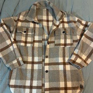 Plaid Button-Up Jacket